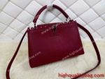AAA Class Knockoff Louis Vuitton CAPUCINES PM Lady Dark Red Handbag for sale